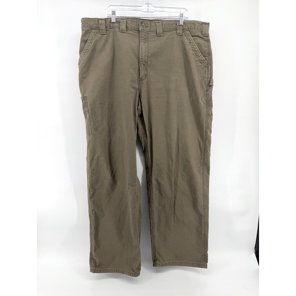 Carhartt B151 Brown Carpenter Work Pants Dungaree Fit Canvas Mens 44x32 Utility